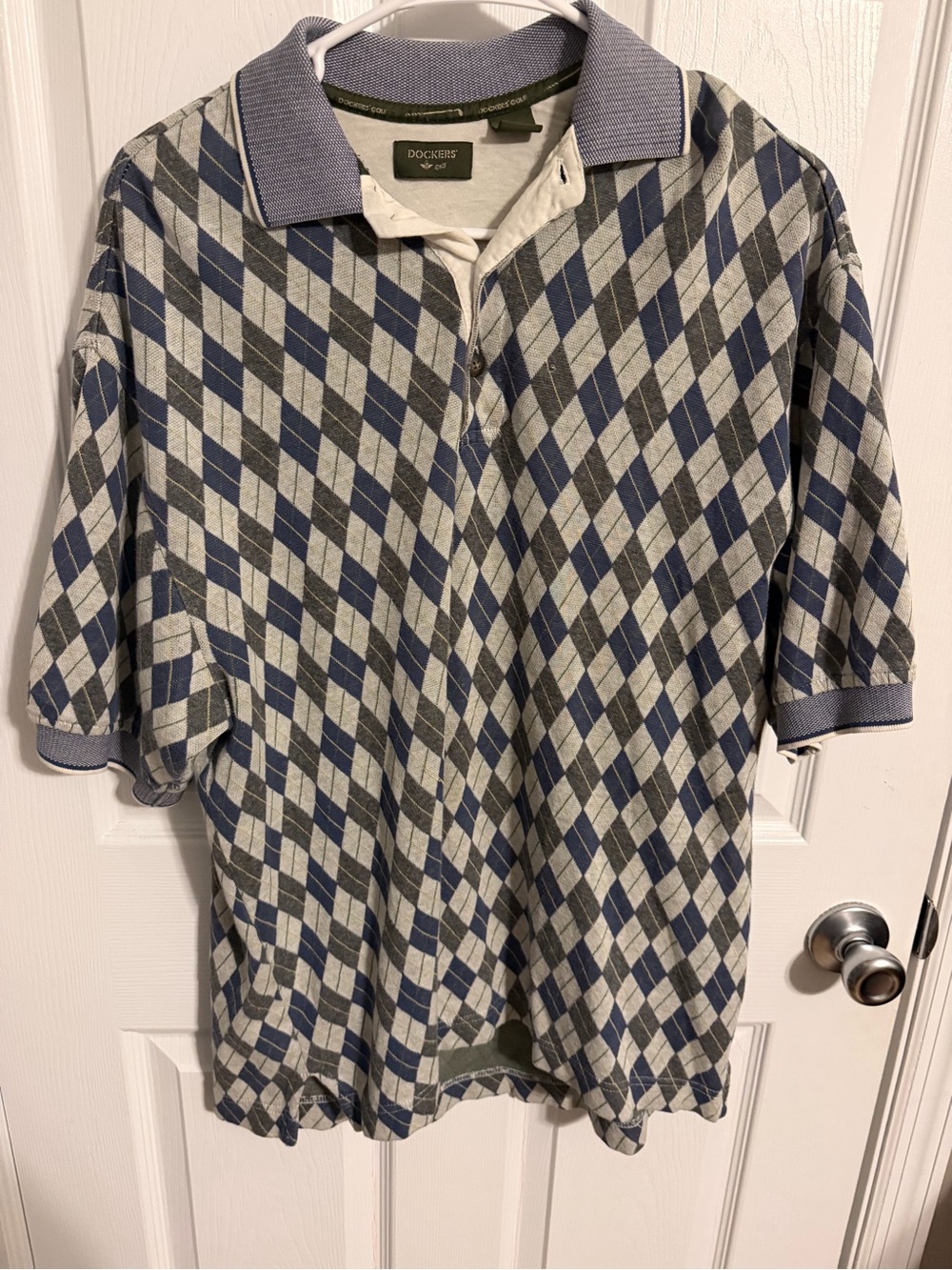 Dockers green and Gray Argyle Polo Shirt